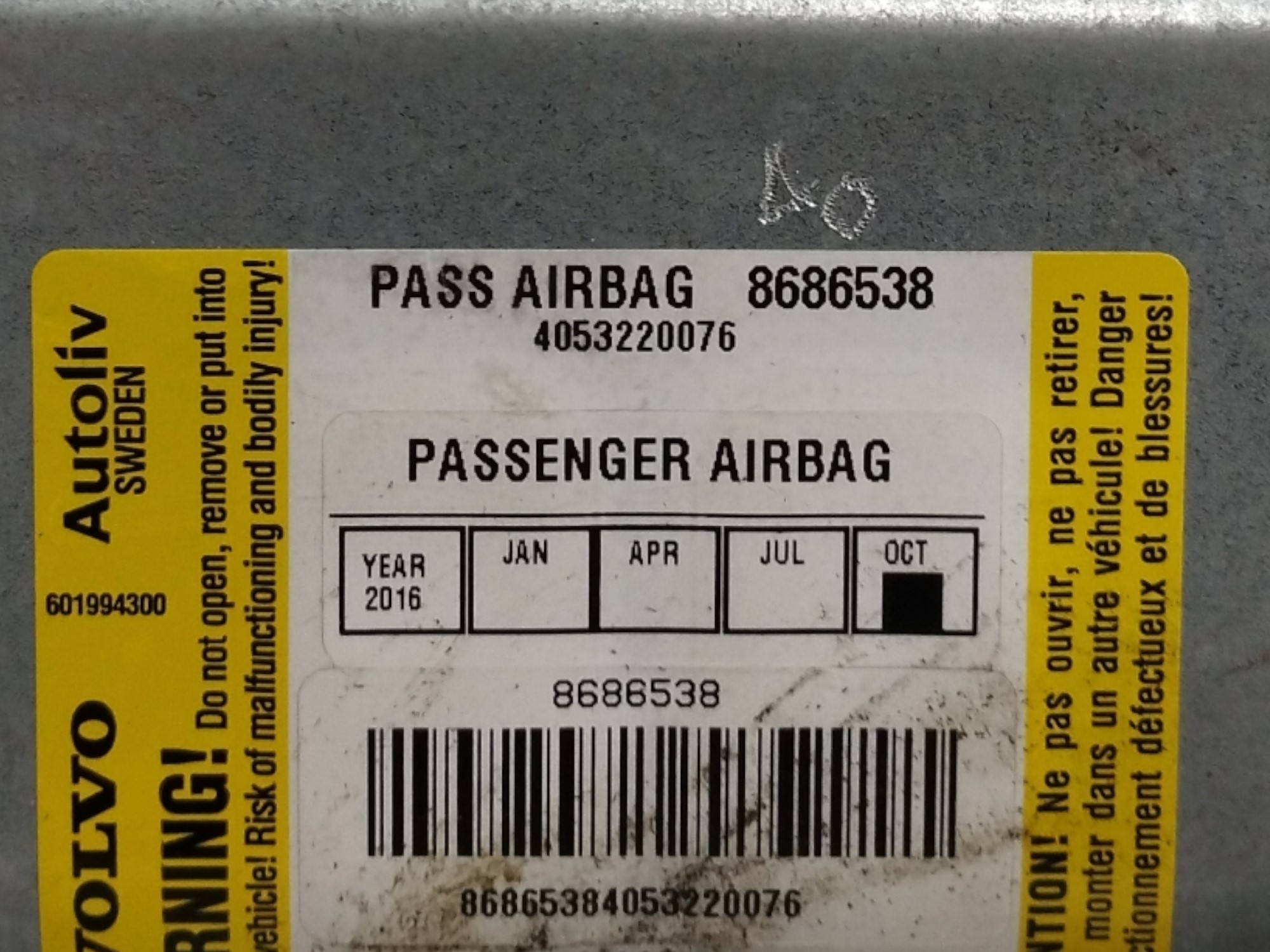 AIRBAG DELANTERO DERECHO